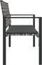 vidaXL - Tuinbank - 2-zits - met - kussen - poly - rattan - grijs