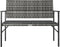vidaXL - Tuinbank - 2-zits - met - kussen - poly - rattan - grijs