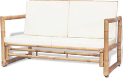 vidaXL - Tuinbank - 2-zits - met - kussens - bamboe