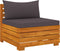 vidaXL - Tuinbank - 2-zits - met - kussens - massief - acaciahout