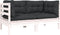 vidaXL - Tuinbank - 2-zits - met - kussens - massief - grenenhout - wit