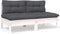 vidaXL - Tuinbank - 2-zits - met - kussens - massief - grenenhout - wit