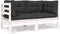 vidaXL - Tuinbank - 2-zits - met - kussens - massief - grenenhout - wit