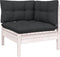vidaXL - Tuinbank - 2-zits - met - kussens - massief - grenenhout - wit