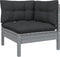 vidaXL - Tuinbank - 2-zits - met - kussens - massief - grenenhout - grijs