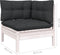 vidaXL - Tuinbank - 2-zits - met - kussens - massief - grenenhout - wit