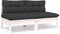 vidaXL - Tuinbank - 2-zits - met - kussens - massief - grenenhout - wit