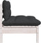 vidaXL - Tuinbank - 2-zits - met - kussens - massief - grenenhout - wit