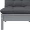 vidaXL - Tuinbank - 2-zits - met - kussens - massief - grenenhout - grijs
