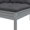 vidaXL - Tuinbank - 2-zits - met - kussens - massief - grenenhout - grijs