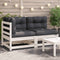 vidaXL - Tuinbank - 2-zits - met - kussens - massief - grenenhout - wit