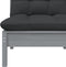 vidaXL - Tuinbank - 2-zits - met - kussens - massief - grenenhout - grijs