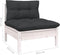 vidaXL - Tuinbank - 2-zits - met - kussens - massief - grenenhout - wit