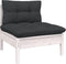 vidaXL - Tuinbank - 2-zits - met - kussens - massief - grenenhout - wit
