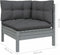 vidaXL - Tuinbank - 2-zits - met - kussens - massief - grenenhout - grijs