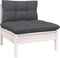 vidaXL - Tuinbank - 2-zits - met - kussens - massief - grenenhout - wit