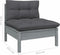 vidaXL - Tuinbank - 2-zits - met - kussens - massief - grenenhout - grijs