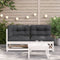 vidaXL - Tuinbank - 2-zits - met - kussens - massief - grenenhout - wit