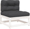 vidaXL - Tuinbank - 2-zits - met - kussens - massief - grenenhout - wit