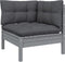 vidaXL - Tuinbank - 2-zits - met - kussens - massief - grenenhout - grijs