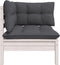 vidaXL - Tuinbank - 2-zits - met - kussens - massief - grenenhout - wit