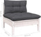 vidaXL - Tuinbank - 2-zits - met - kussens - massief - grenenhout - wit