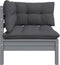 vidaXL - Tuinbank - 2-zits - met - kussens - massief - grenenhout - grijs