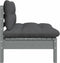 vidaXL - Tuinbank - 2-zits - met - kussens - massief - grenenhout - grijs