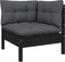 vidaXL - Tuinbank - 2-zits - met - kussens - massief - grenenhout - zwart