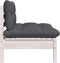 vidaXL - Tuinbank - 2-zits - met - kussens - massief - grenenhout - wit