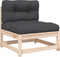 vidaXL - Tuinbank - 2-zits - met - kussens - massief - grenenhout