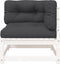 vidaXL - Tuinbank - 2-zits - met - kussens - massief - grenenhout - wit