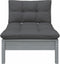 vidaXL - Tuinbank - 2-zits - met - kussens - massief - grenenhout - grijs