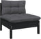 vidaXL - Tuinbank - 2-zits - met - kussens - massief - grenenhout - zwart
