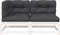 vidaXL - Tuinbank - 2-zits - met - kussens - massief - grenenhout - wit