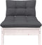 vidaXL - Tuinbank - 2-zits - met - kussens - massief - grenenhout - wit