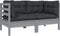 vidaXL - Tuinbank - 2-zits - met - kussens - massief - grenenhout - grijs