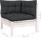 vidaXL - Tuinbank - 2-zits - met - kussens - massief - grenenhout - wit