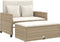vidaXL - Tuinbank - 2-zits - met - kussens - poly - rattan - beige