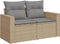 vidaXL - Tuinbank - 2-zits - met - kussens - poly - rattan - beige