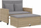 vidaXL - Tuinbank - 2-zits - met - kussens - poly - rattan - beige