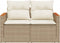 vidaXL - Tuinbank - 2-zits - met - kussens - poly - rattan - beige