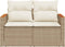 vidaXL - Tuinbank - 2-zits - met - kussens - poly - rattan - beige