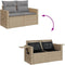 vidaXL - Tuinbank - 2-zits - met - kussens - poly - rattan - beige