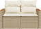 vidaXL - Tuinbank - 2-zits - met - kussens - poly - rattan - beige