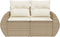 vidaXL - Tuinbank - 2-zits - met - kussens - poly - rattan - beige