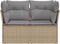 vidaXL - Tuinbank - 2-zits - met - kussens - poly - rattan - beige