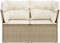 vidaXL - Tuinbank - 2-zits - met - kussens - poly - rattan - beige