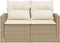 vidaXL - Tuinbank - 2-zits - met - kussens - poly - rattan - beige