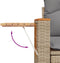 vidaXL - Tuinbank - 2-zits - met - kussens - poly - rattan - beige